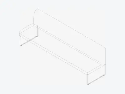 Furniture - Bench - Contemporary - Line - Type 5 Low-poly 3D model