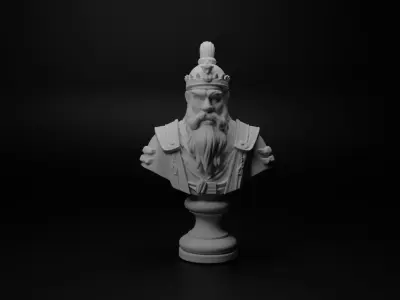 Mongol Shaman Warrior Bust Chess 3D print model purchase