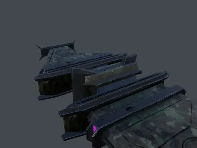 Spaceship Low-poly 3D model 4