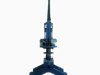 Port gantry crane 2 low poly Low-poly 3D model