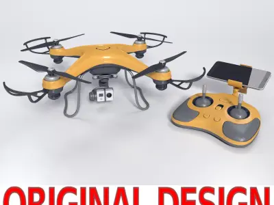 Gneneric Quadcopter Drone V2 Low-poly 3D model