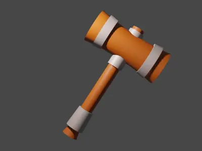 hammer wooden Low-poly 3D model