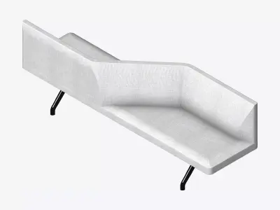 Seat - Bench - Worksmart - Backrest Crossover Low-poly 3D model