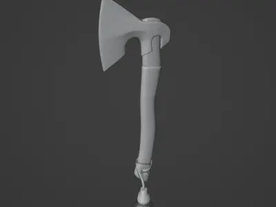 Battle Axe Low-poly 3D model 31