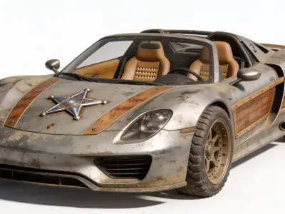 Desert Outlaw Pursuit Supercar 3d Low-poly 3D model