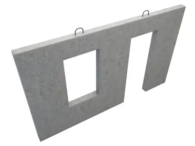 Concrete Wall Facade 3D model buy