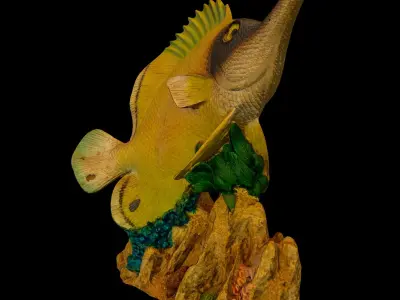 A figurine of a sea fish Low-poly 3D model