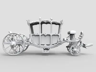 Golden Carriage 3D model