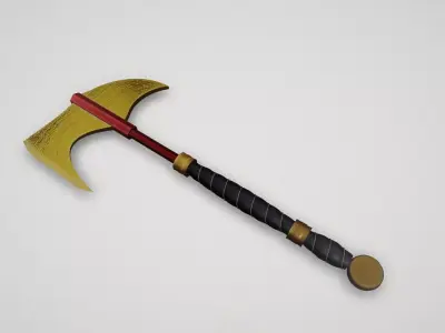 Game asset Elegant Golden Warriors Axe 3D model