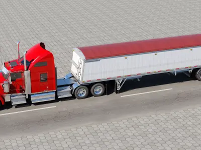 Kenworth W900 Hopper Trailer 3D model