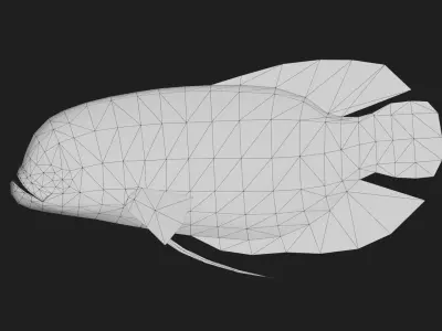 Greygiantgourami Low-poly 3D model