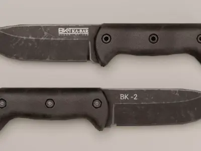 KA-BAR BK-2 Knife Low-poly 3D model