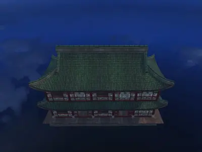 Ancient Japanese Building Style 11 Low-poly 3D model