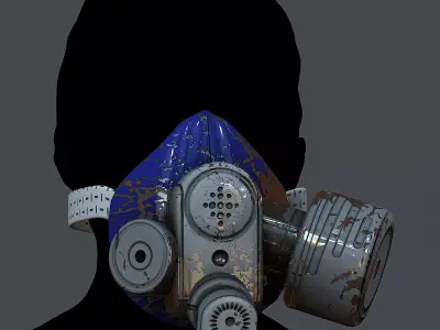 Gas mask helmet 3d model scifi Low-poly  Low-poly 3D model 62