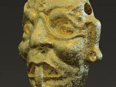 tlaloc mask prehispanic pendant 3D print model