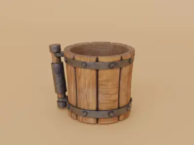 Viking Mug Low-poly 3D model