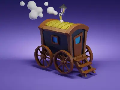 Stylized Magic Traveler Wagon 3D model