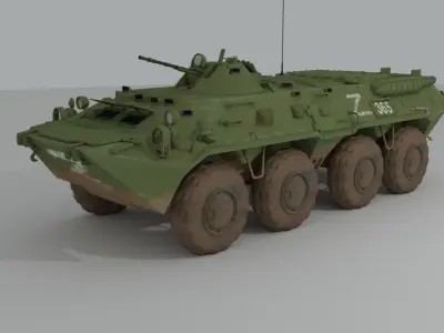 BTR-80  APC  Ukrainian and Russian Vehicle 3D model
