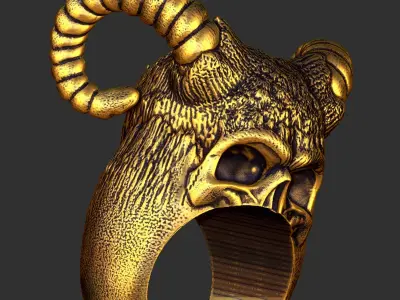 Skull King Ring 1 3D print model