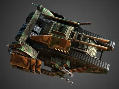 low poly Super Tank Low-poly 3D model