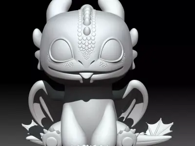 Chibi Light Fury Dragon 3D print model