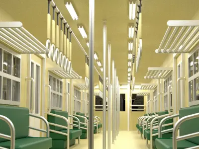 Cartoon Subway Metro Interior 3D model