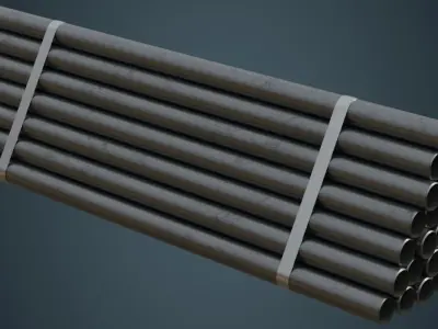 Industrial Pipes 3A Low-poly 3D model