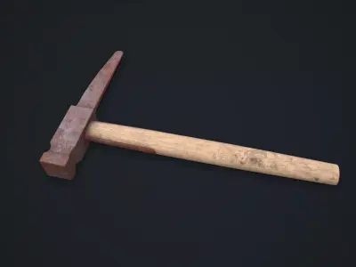 Rusty Hammer Low-poly PBR Free low-poly 3D model