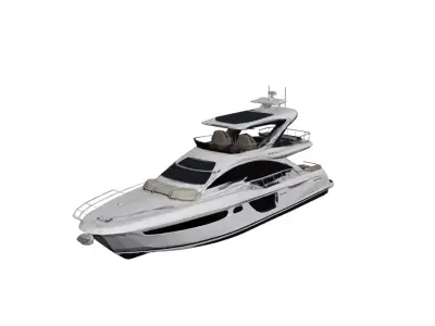 Azimut 68 Fly Luxury Yacht Low Poly Motor Yacht Low-poly 3D model