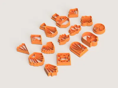 ART DECO PART 2 POLYMER CUTTER SET 3D print model