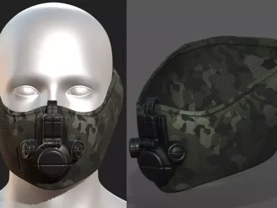 Gas mask helmet 3d model military combat fantasy  Low-poly 3D model