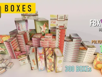 Boxes Design Low-poly 3D model