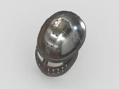Medieval Helmet 07 Low Poly PBR Realistic Low-poly 3D model