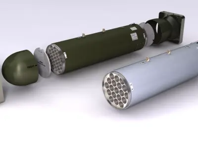 LAU-61 LAU-130 Rocket Launchers for Hydra 70 3D model