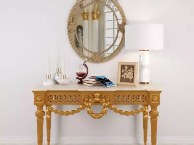 Louis XVI Console in Giltwood 3D model