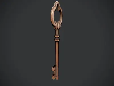 antique skeleton key 3D model