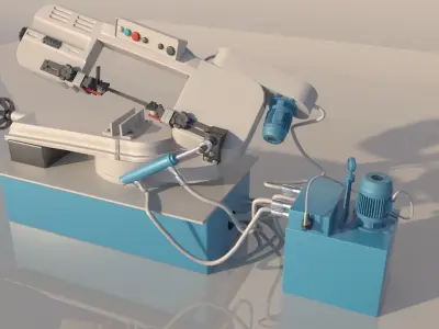 Bandsaw Machine Low-poly 3D model