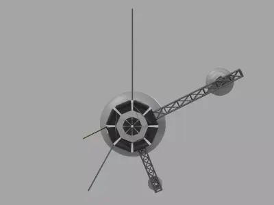 Space satellite Low-poly 3D model