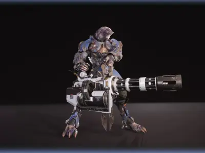 TP Animations Gatling Low-poly 3D model