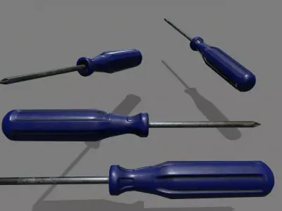 screwdriver Low-poly 3D model 30