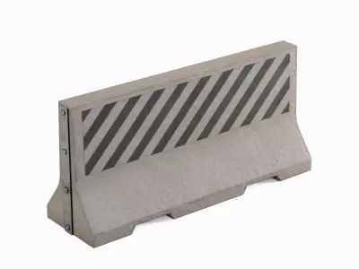Large Concrete Barrier 05 Low-poly 3D model
