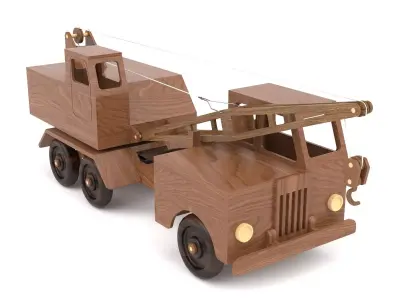 Wooden toy truck 30 3D model