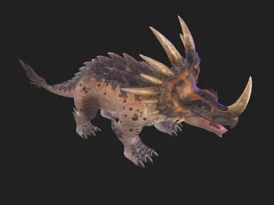 Dinosaur full animation Low-poly 3D model