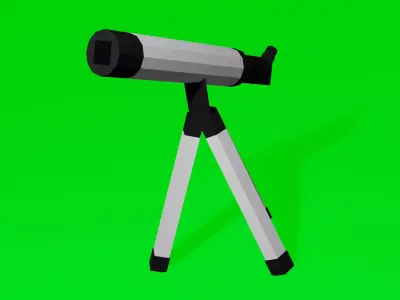 telescope voxel Low-poly 3D model