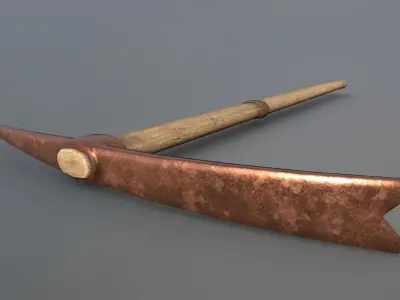 Pickaxe - Copper Low-poly 3D model