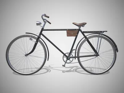 Customizable Vintage Bicycle Black - Updated for 2021 Low-poly 3D model