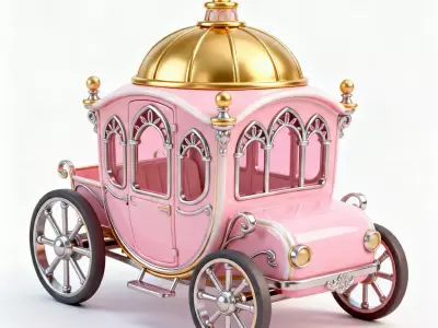 The Enchanted Empress Royal Carriage 3D Model Low-poly 3D model