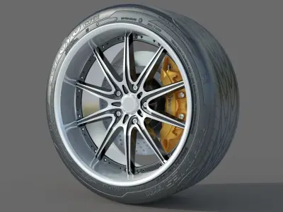wheel Rim Tire 10 3D model