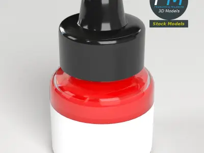 Acrylic Fluorescent Ink Bottle 3D model