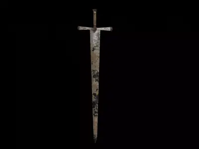 Medieval Sword Low-poly 3D model 8
